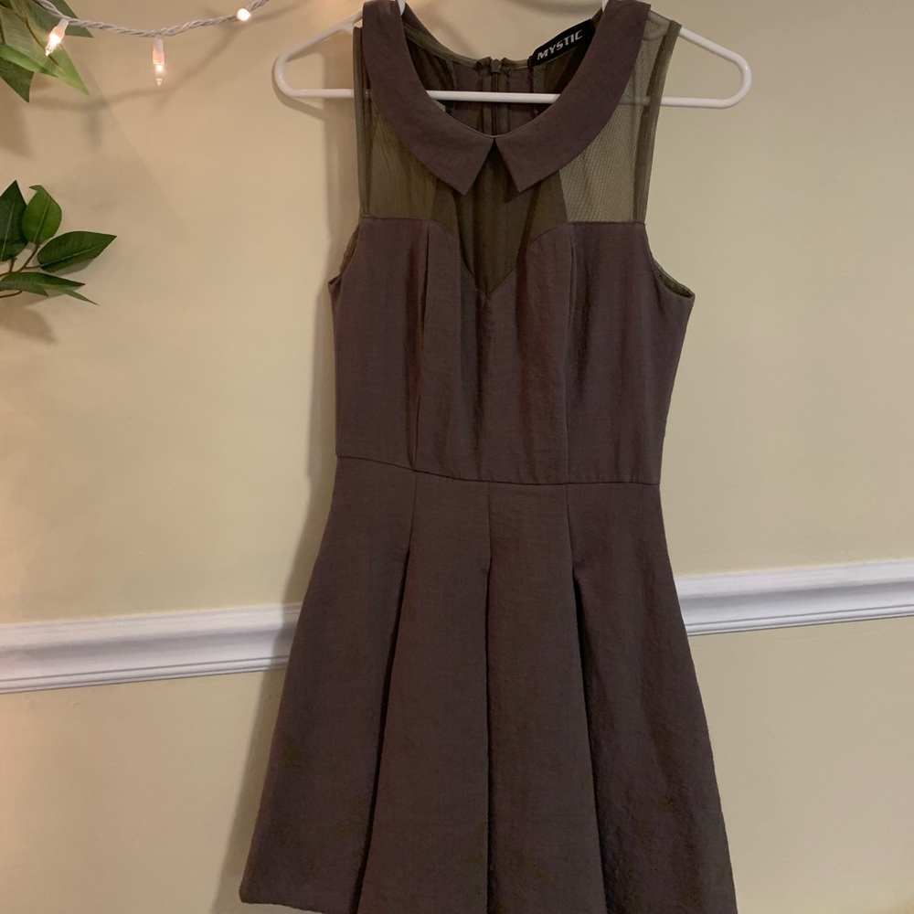 MYSTIC Dark Academia Olive Green Dress School Dress